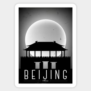 Beijing black and white poster Sticker